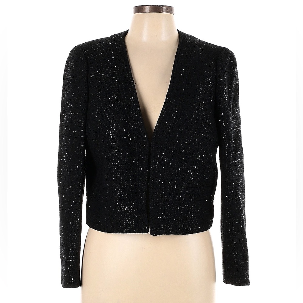 J.Crew collarless lady jacket in sequin tweed - like new!